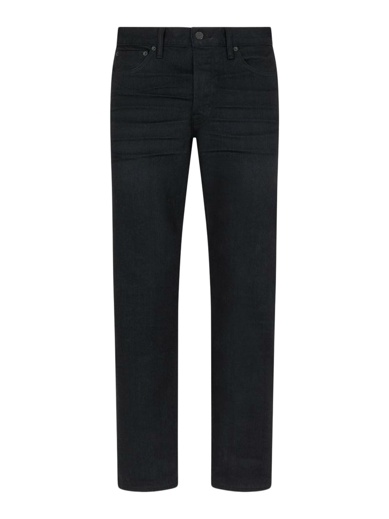 Tom Ford Men 1950S-Style Straight-Leg Washed Black Denim Jeans