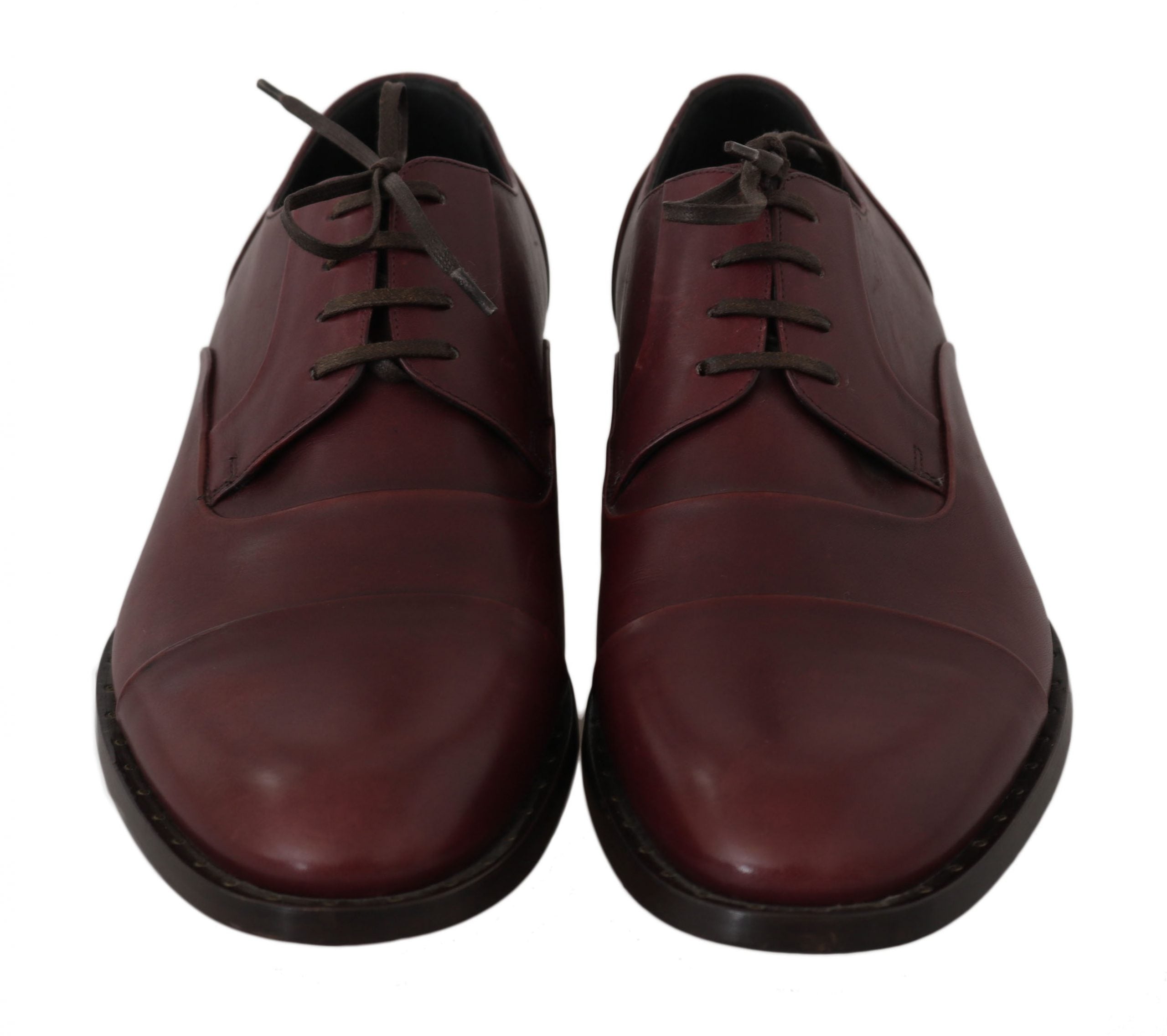 Dolce & Gabbana Dolce & Gabbana Red Bordeaux Leather Derby Formal Men's Shoes