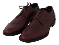 Dolce & Gabbana Dolce & Gabbana Red Bordeaux Leather Derby Formal Men's Shoes