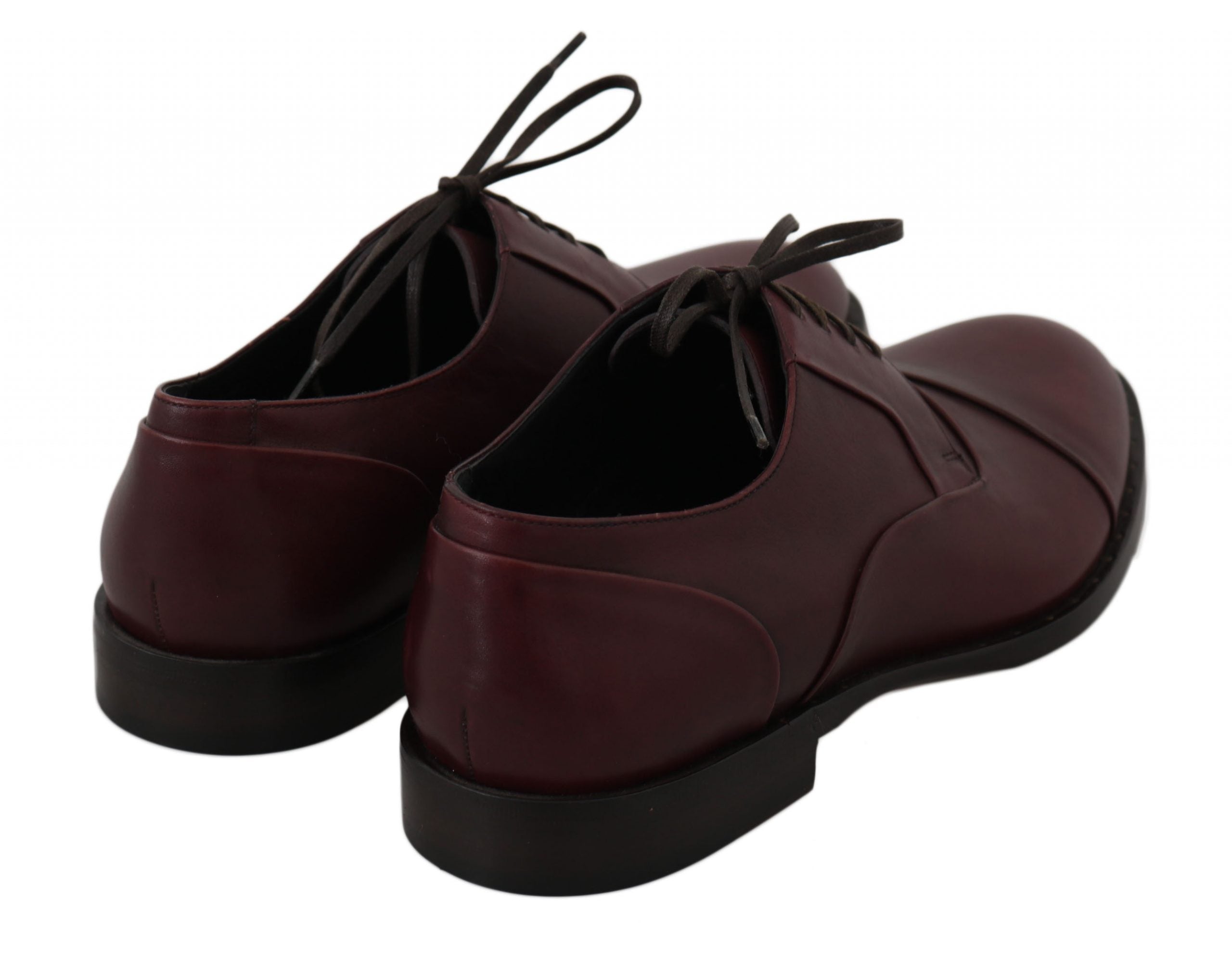 Dolce & Gabbana Dolce & Gabbana Red Bordeaux Leather Derby Formal Men's Shoes
