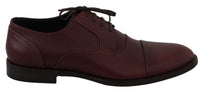 Dolce & Gabbana Dolce & Gabbana Red Bordeaux Leather Derby Formal Men's Shoes