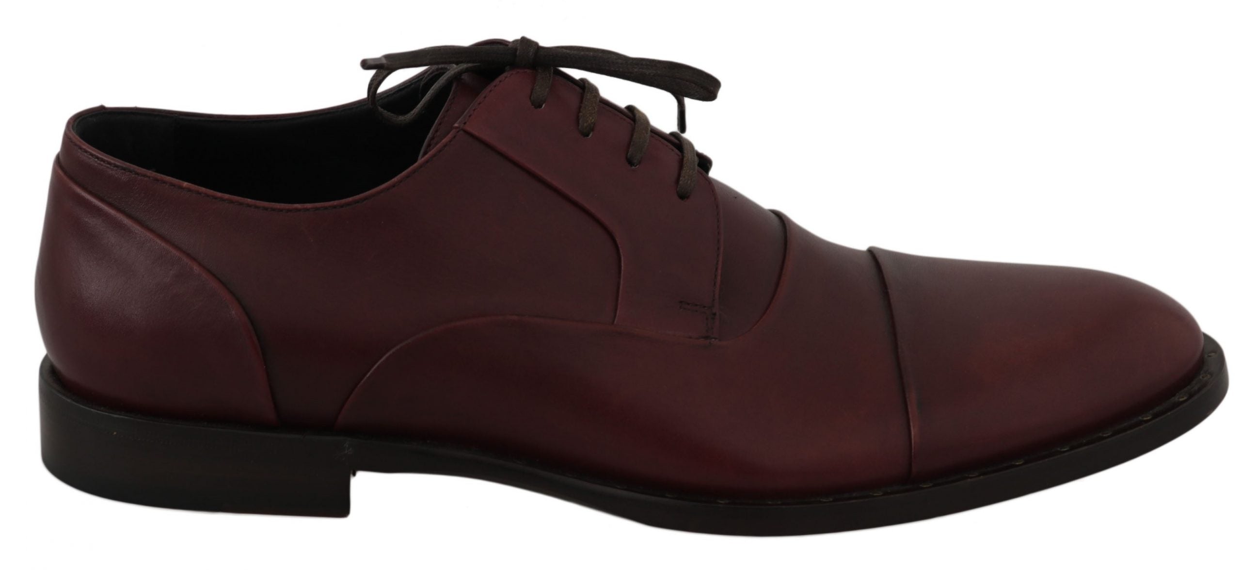 Dolce & Gabbana Dolce & Gabbana Red Bordeaux Leather Derby Formal Men's Shoes