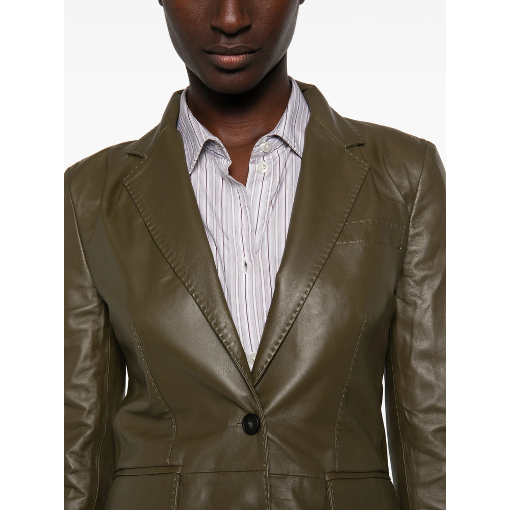 Johnbull オリーブグリーン レザーライダース Tagliatore Green Jackets - Leather Jackets Women – Bluefly