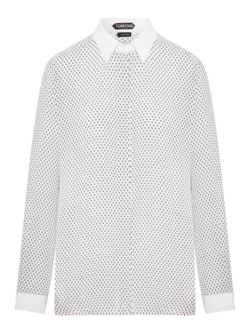 Tom Ford Women Silk Crêpe De Chine Shirt With Diamond Print