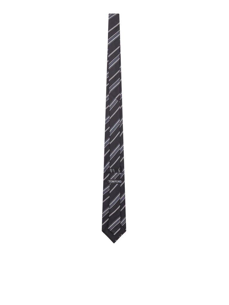 Tom Ford Tom Ford Men Silk Tie With Diagonal Stripes