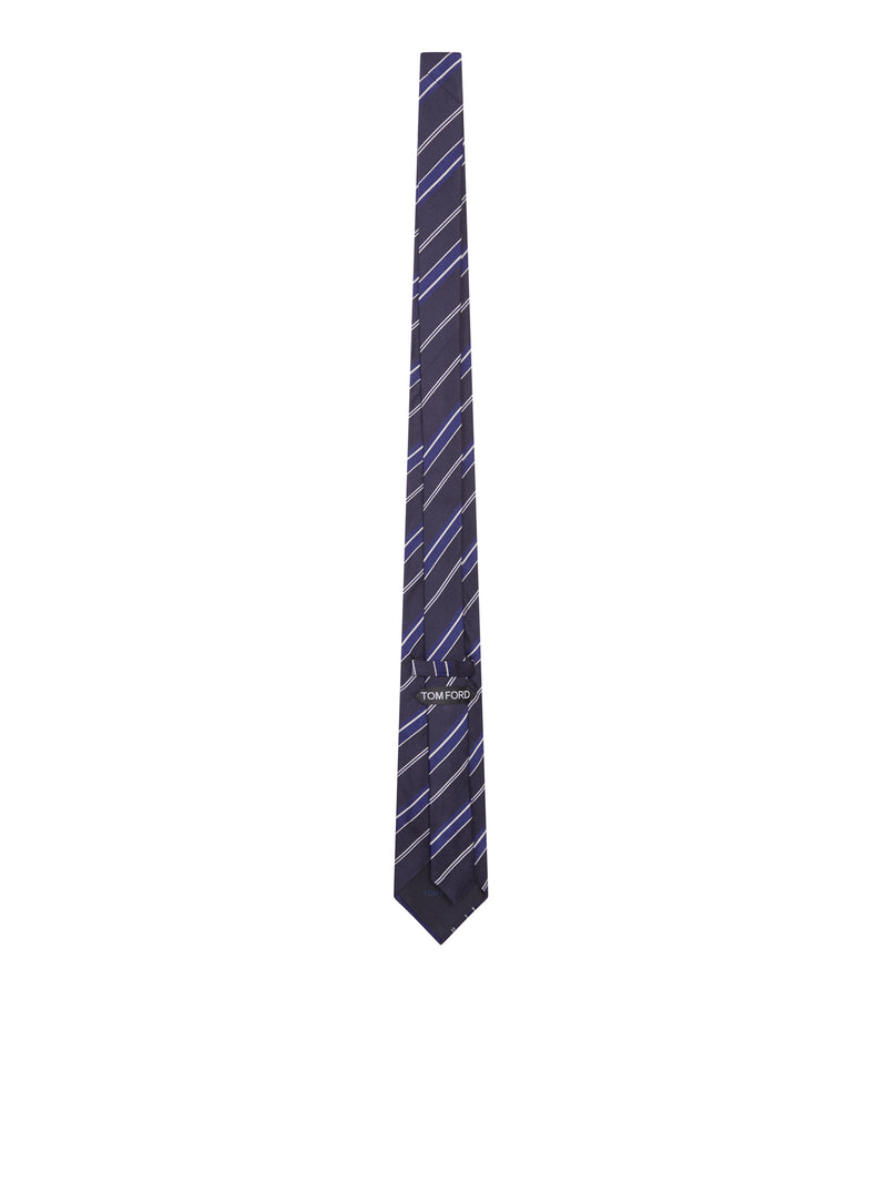 Tom Ford Tom Ford Men Silk Tie With Diagonal Stripes