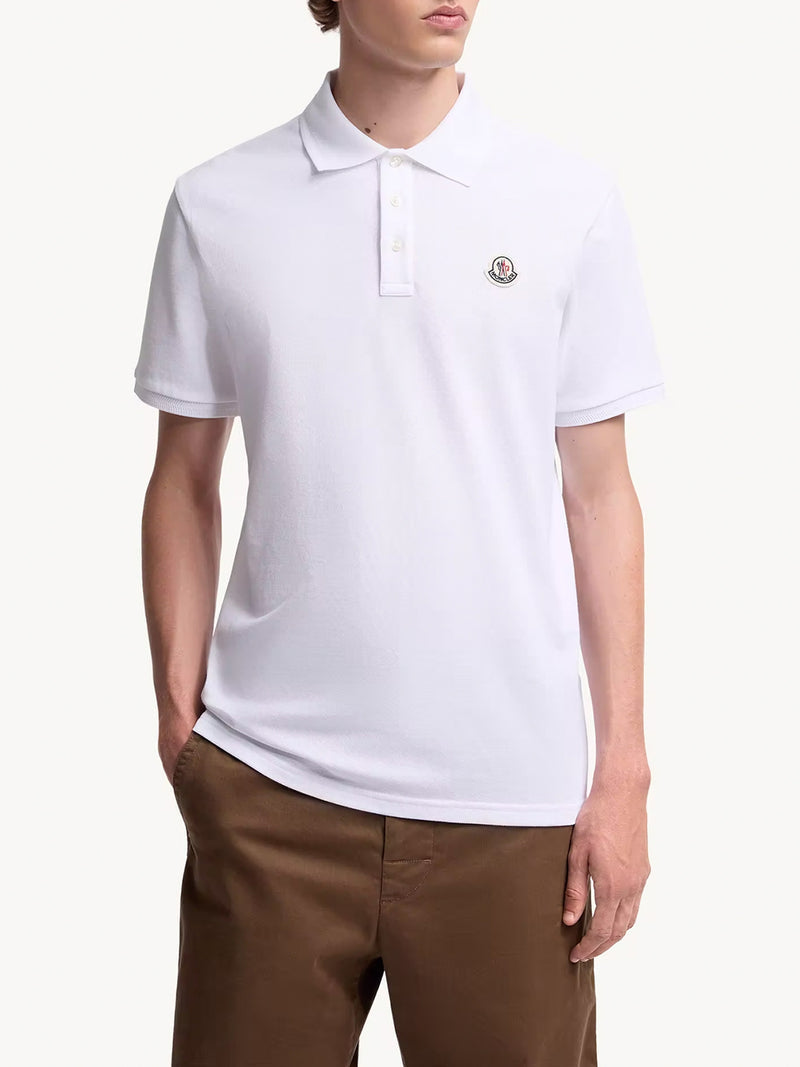 Moncler Moncler Men Cotton Piquet Polo Shirt With Logo Patch