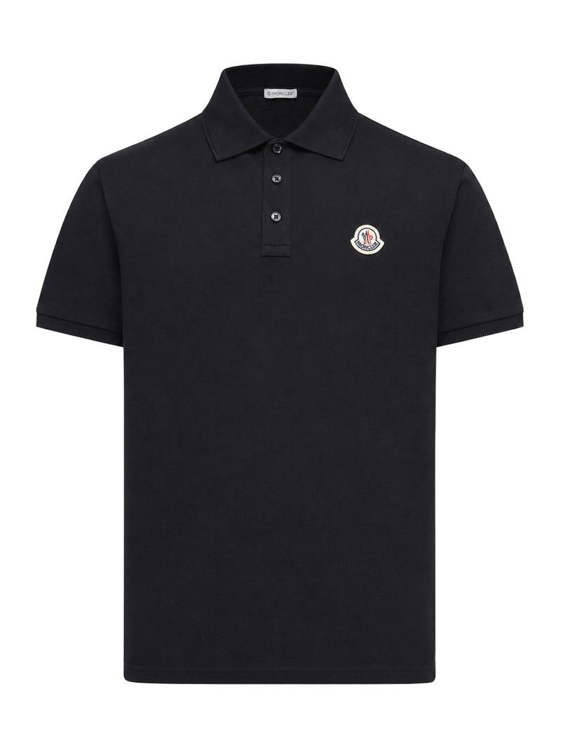 Moncler Men Cotton Piquet Polo Shirt With Logo Patch