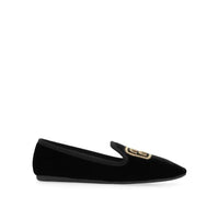 Miu Miu Logo Velvet Flats Women