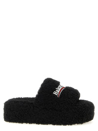 BALENCIAGA Balenciaga Women 'Furry Platform' Slides
