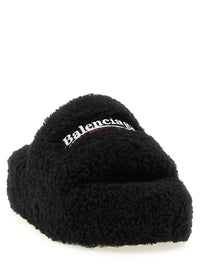 BALENCIAGA Balenciaga Women 'Furry Platform' Slides