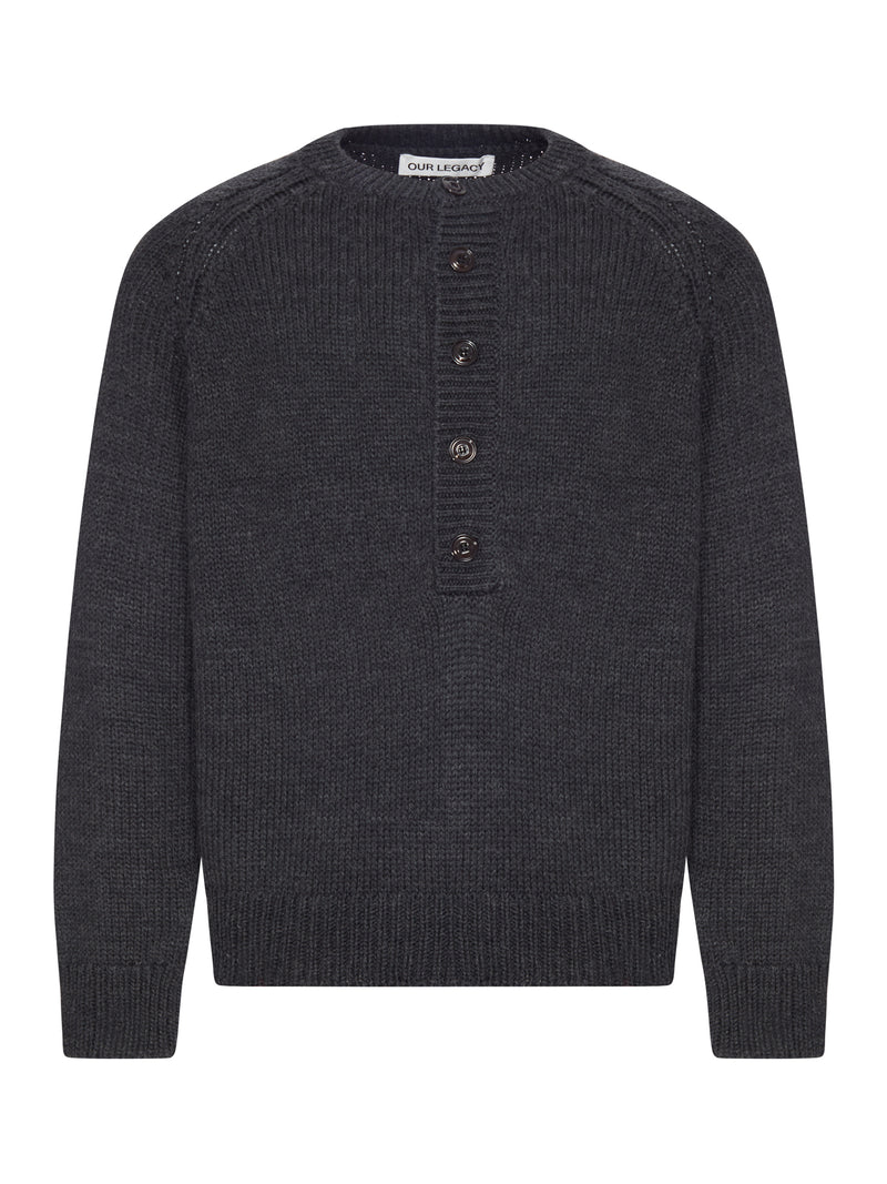 Our Legacy Men Charcoal Merino Wool Sweater