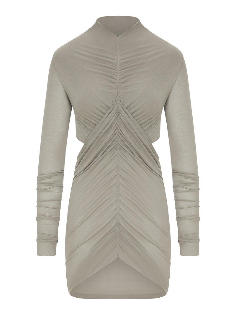 Rick Owens Rick Owens Women Long Draped Viscose T-Shirt With Long Sleeves