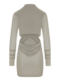 Rick Owens Rick Owens Women Long Draped Viscose T-Shirt With Long Sleeves