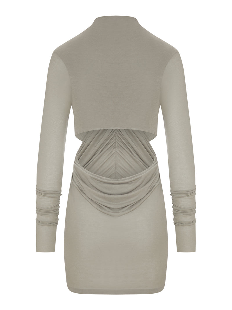 Rick Owens Rick Owens Women Long Draped Viscose T-Shirt With Long Sleeves