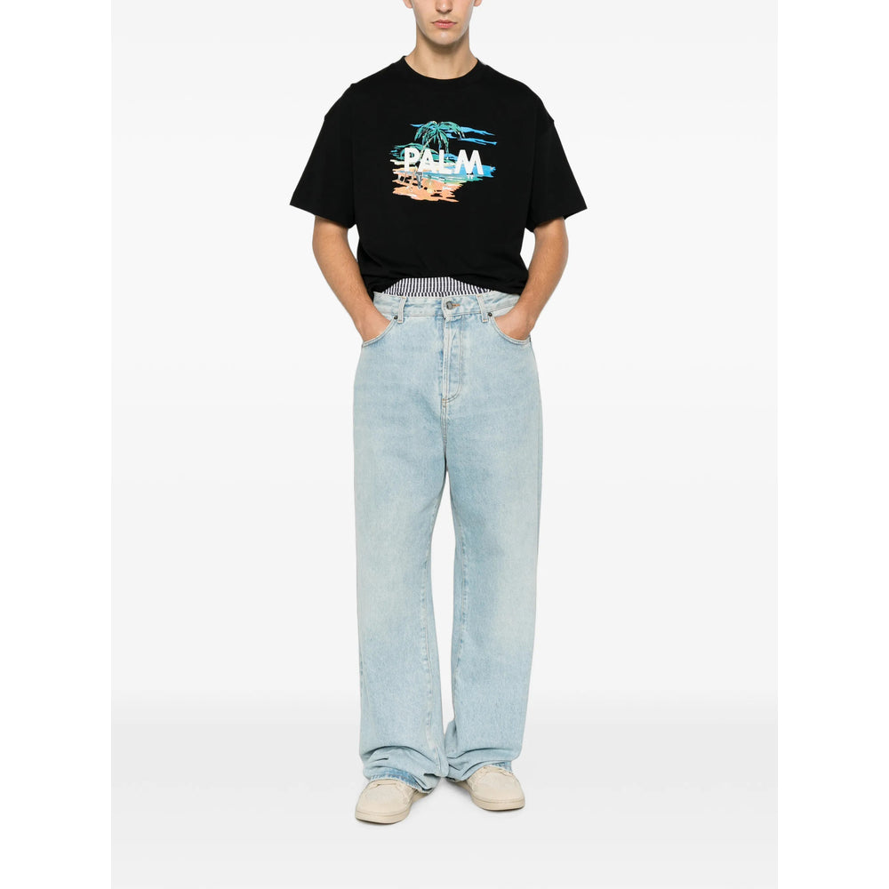 Palm Angels Black T-Shirts & Vests - T-Shirts Men
