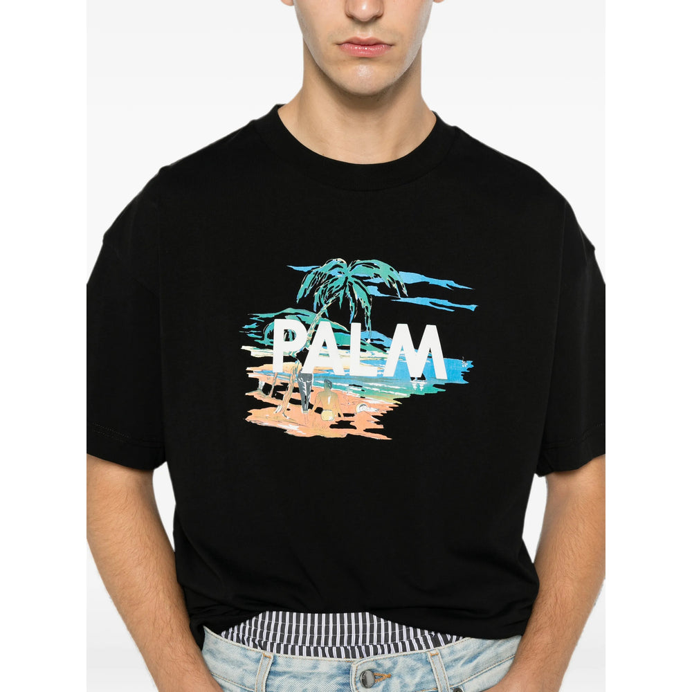 Palm Angels Black T-Shirts & Vests - T-Shirts Men