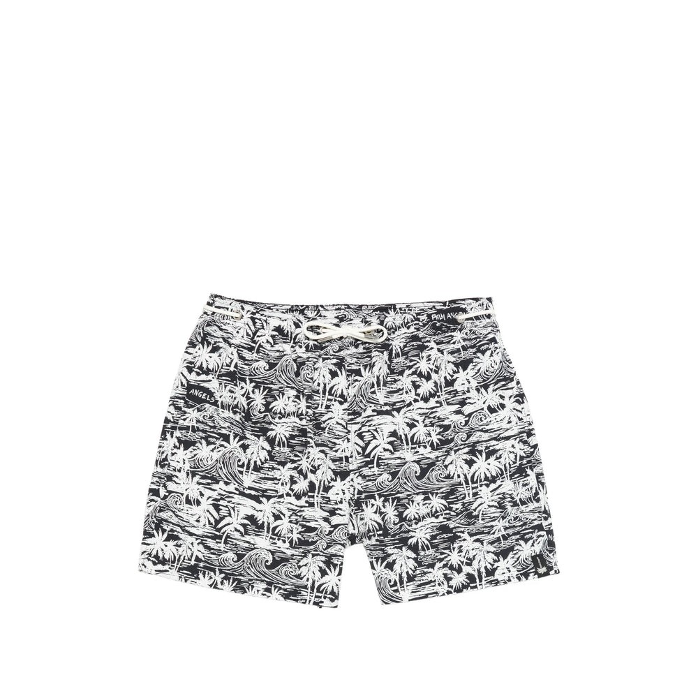 Palm Angels Black Beachwear - Swim Shorts Men