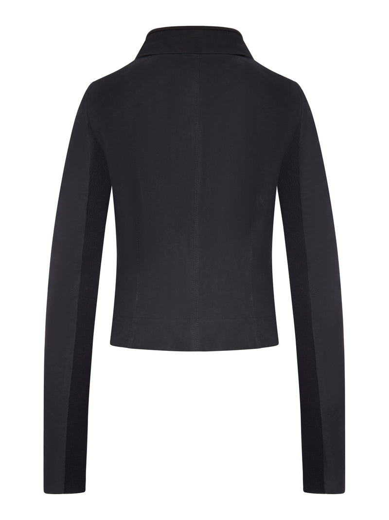 Rick Owens Women Biker Jacket With Wide Wrap Collar
