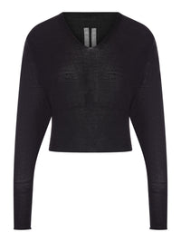 Rick Owens Rick Owens Women Cropped V-Neck Sweater In Fine Wool