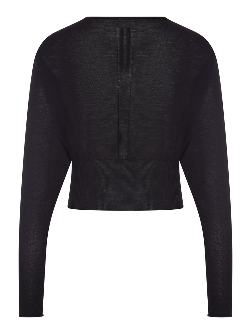 Rick Owens Rick Owens Women Cropped V-Neck Sweater In Fine Wool