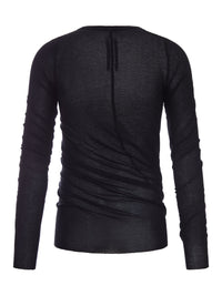 Rick Owens Rick Owens Men Semi-Transparent Ribbed T-Shirt With Draping