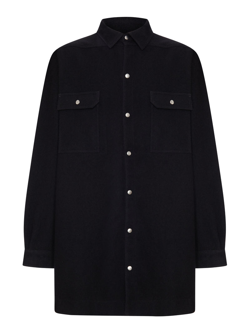 Rick Owens Rick Owens Men Wool Overshirt With Snap Buttons