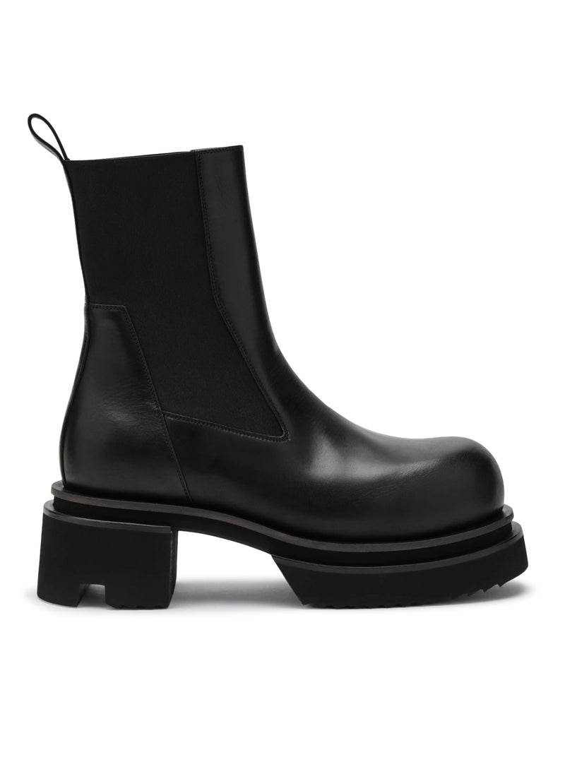 Rick Owens Men Bogun Black Leather Boots