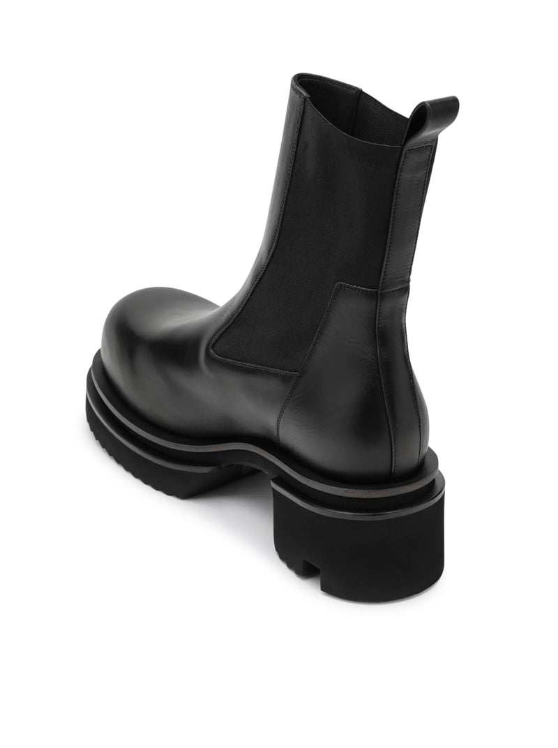 Rick Owens Men Bogun Black Leather Boots