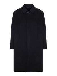Prada Prada Men Long Wool And Cashmere Blend Coat