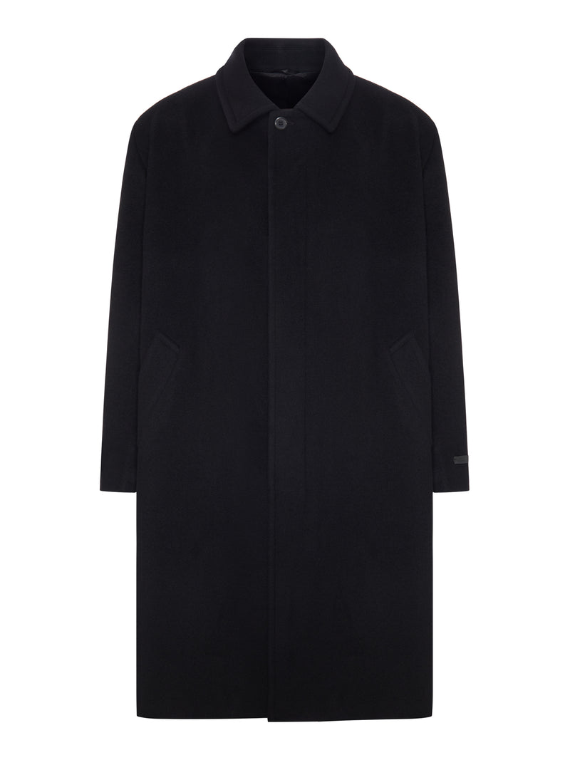 Prada Prada Men Long Wool And Cashmere Blend Coat