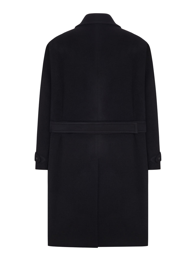 Prada Prada Men Long Wool And Cashmere Blend Coat