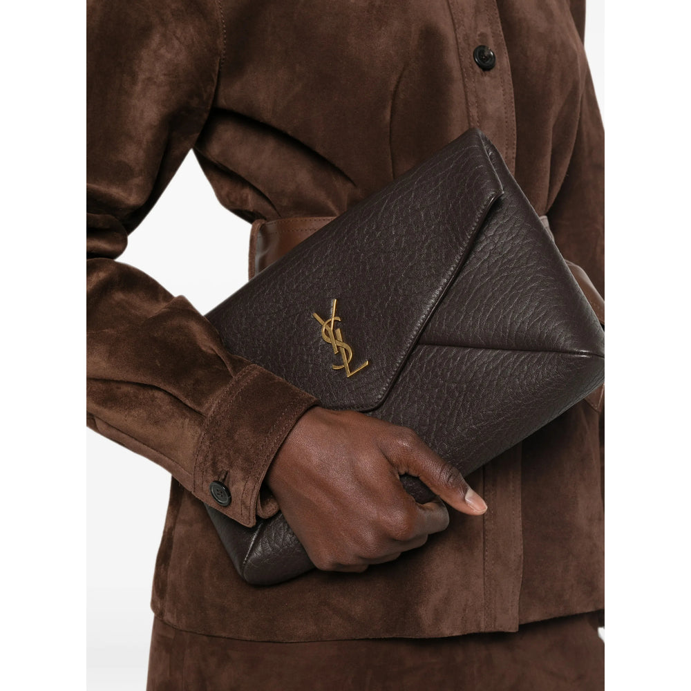 Saint Laurent Brown Clutch Bags Women