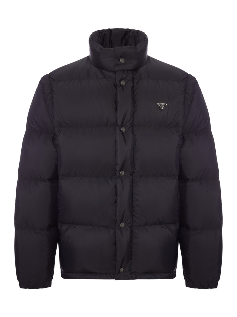 Prada Prada Men Padded Down Jacket With Triangular Logo