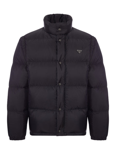 【希少】PRADA DOWN JACKET 三角ロゴ BLACK 46 y2k Prada Men Padded Down Jacket With Triangular Logo – Bluefly