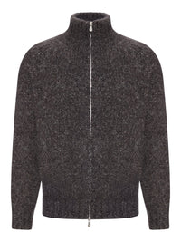 Brunello Cucinelli Brunello Cucinelli Men Boucle Knit Zip-Up Sweater With High Neck