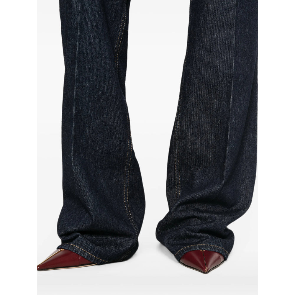 Saint Laurent Saint Laurent Blue Denim - Wide-Leg Jeans Women