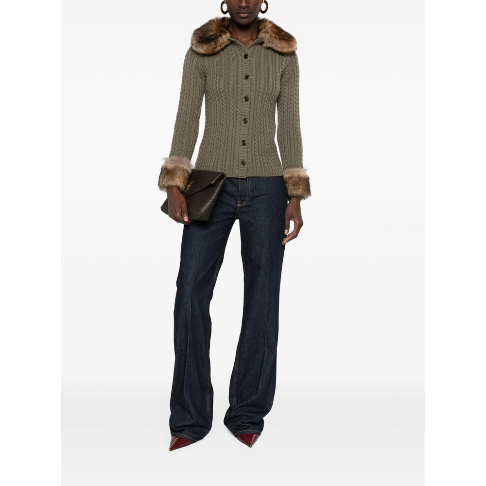Saint Laurent Saint Laurent Blue Denim - Wide-Leg Jeans Women