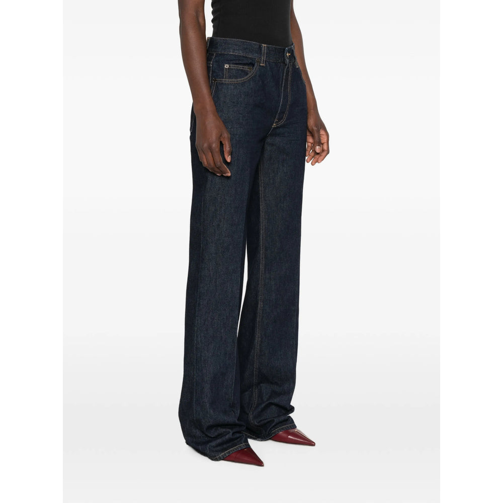 Saint Laurent Saint Laurent Blue Denim - Wide-Leg Jeans Women