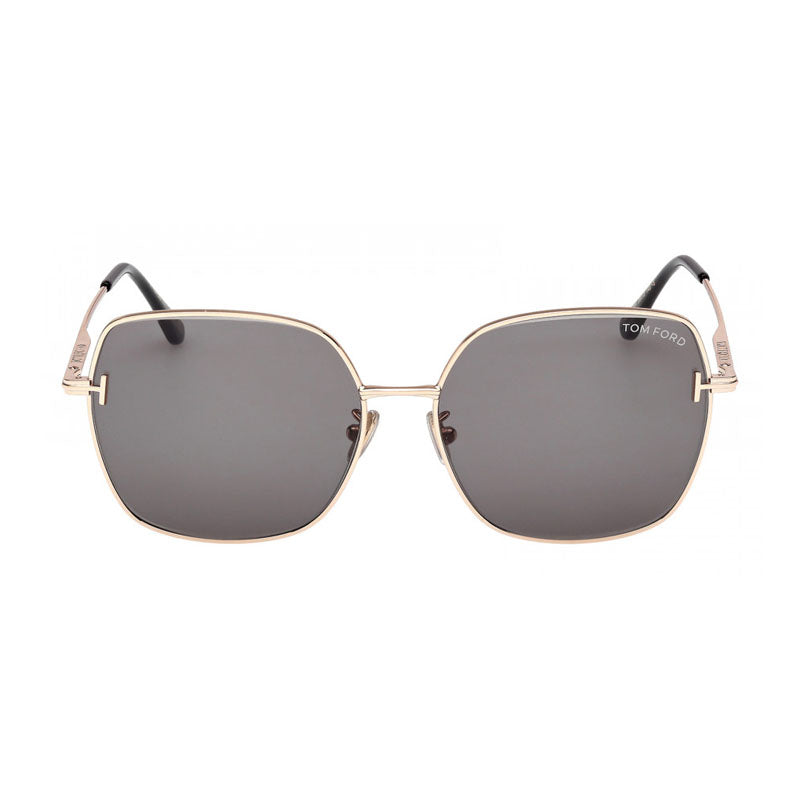 Tom Ford Sunglasses Square Full Rim, Shiny Rose Gold Frame and Smoke Lens FT1250-K28A
