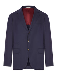 Brunello Cucinelli Brunello Cucinelli Men Blue Cashmere Blazer With Contrasting Lining