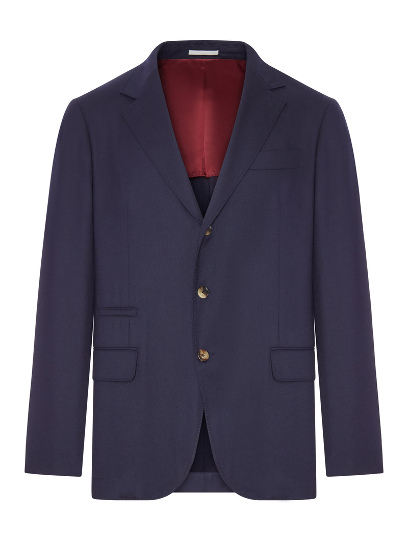 Brunello Cucinelli Brunello Cucinelli Men Blue Cashmere Blazer With Contrasting Lining