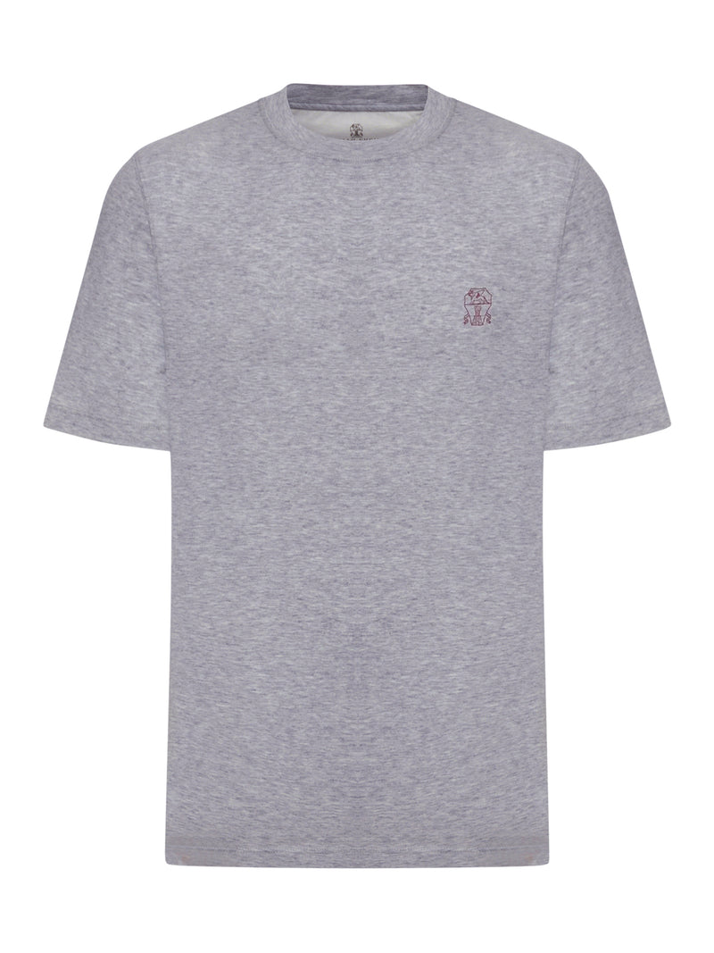 Brunello Cucinelli Brunello Cucinelli Men Cotton T-Shirt With Contrasting Logo Print