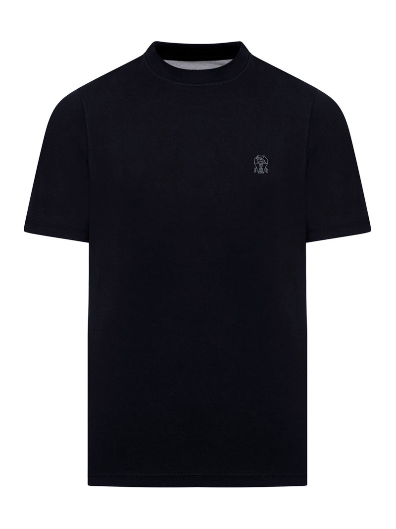 Brunello Cucinelli Brunello Cucinelli Men Cotton T-Shirt With Contrasting Logo Print