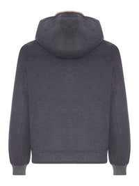 Brunello Cucinelli Brunello Cucinelli Men Hooded Bomber Jacket In Wool And Shearling