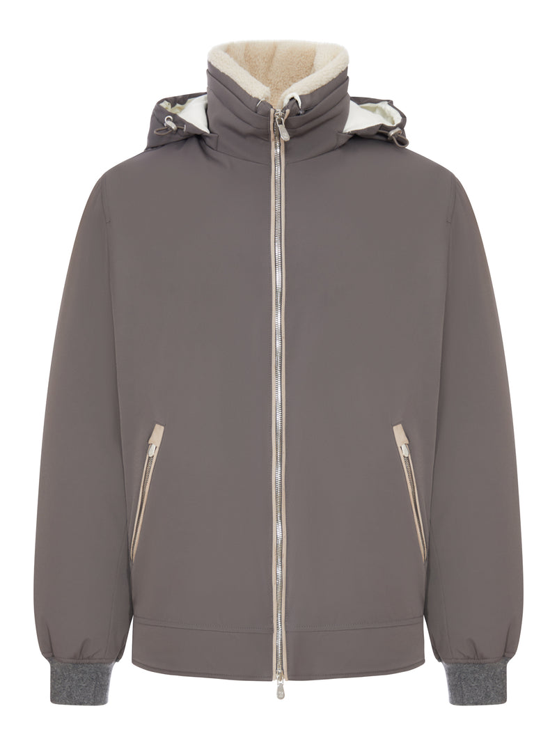 Brunello Cucinelli Men Padded Jacket With Shearling