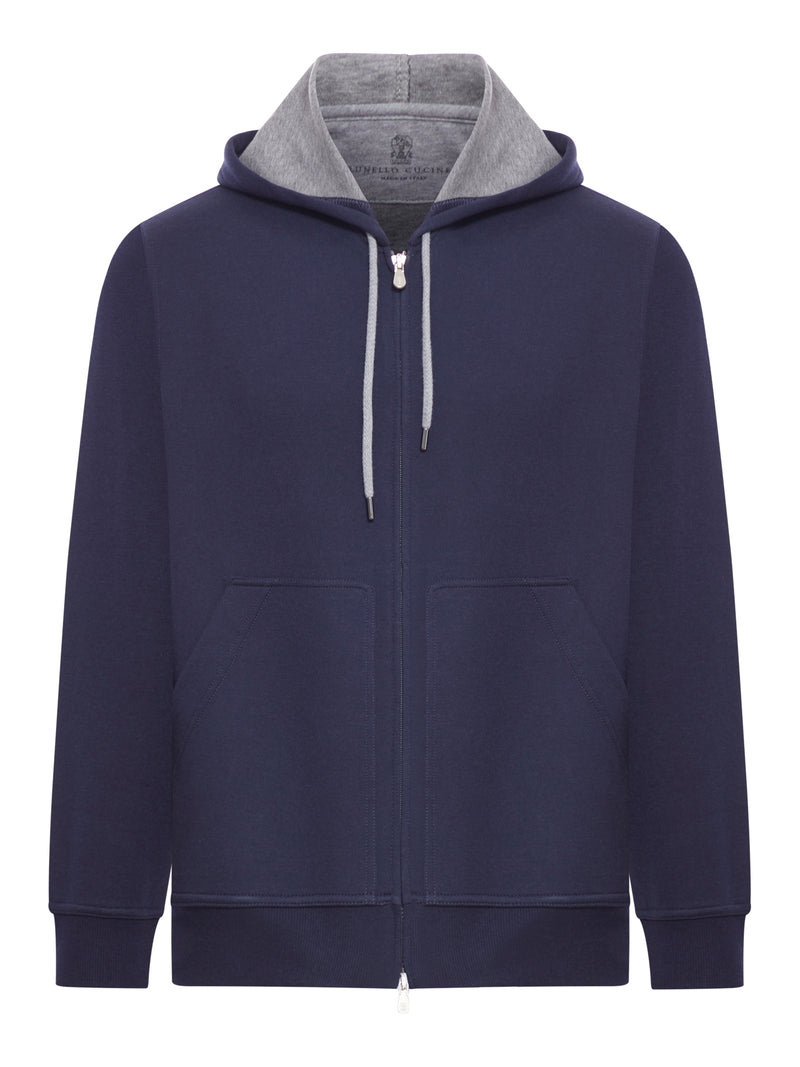 Brunello Cucinelli Brunello Cucinelli Men Double Cotton, Cashmere And Silk Sweatshirt Topwear With Zip And Hood