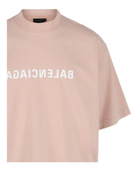 Balenciaga Mens Mirrored Graphic Logo T-Shirt