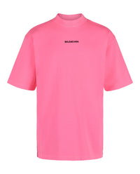 Balenciaga Balenciaga Mens Embroidered Logo Distressed Medium Fit T-Shirt