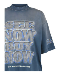 Balenciaga Womens Medium Fit See Now Buy Now Graphic T-Shirt